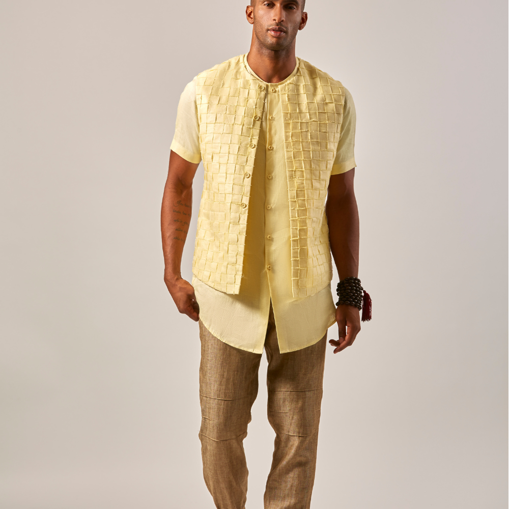 BASKET WEAVE WAISTCOAT