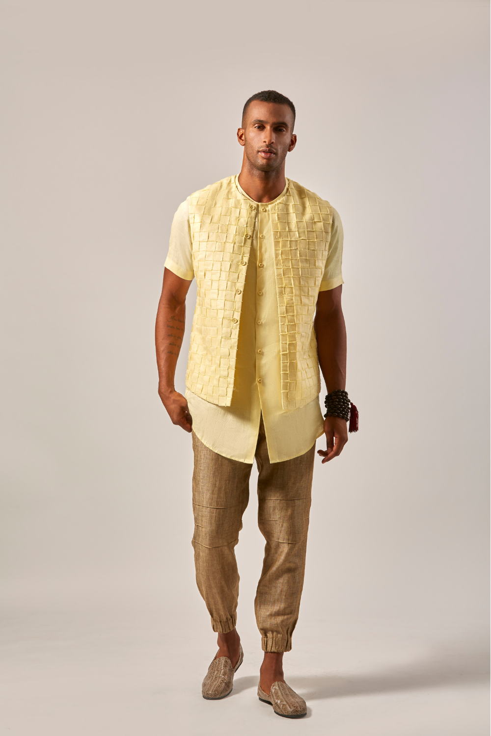 BASKET WEAVE WAISTCOAT