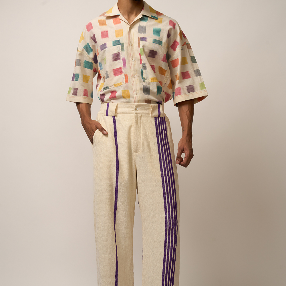 STRIPE HANDWOVEN TROUSER