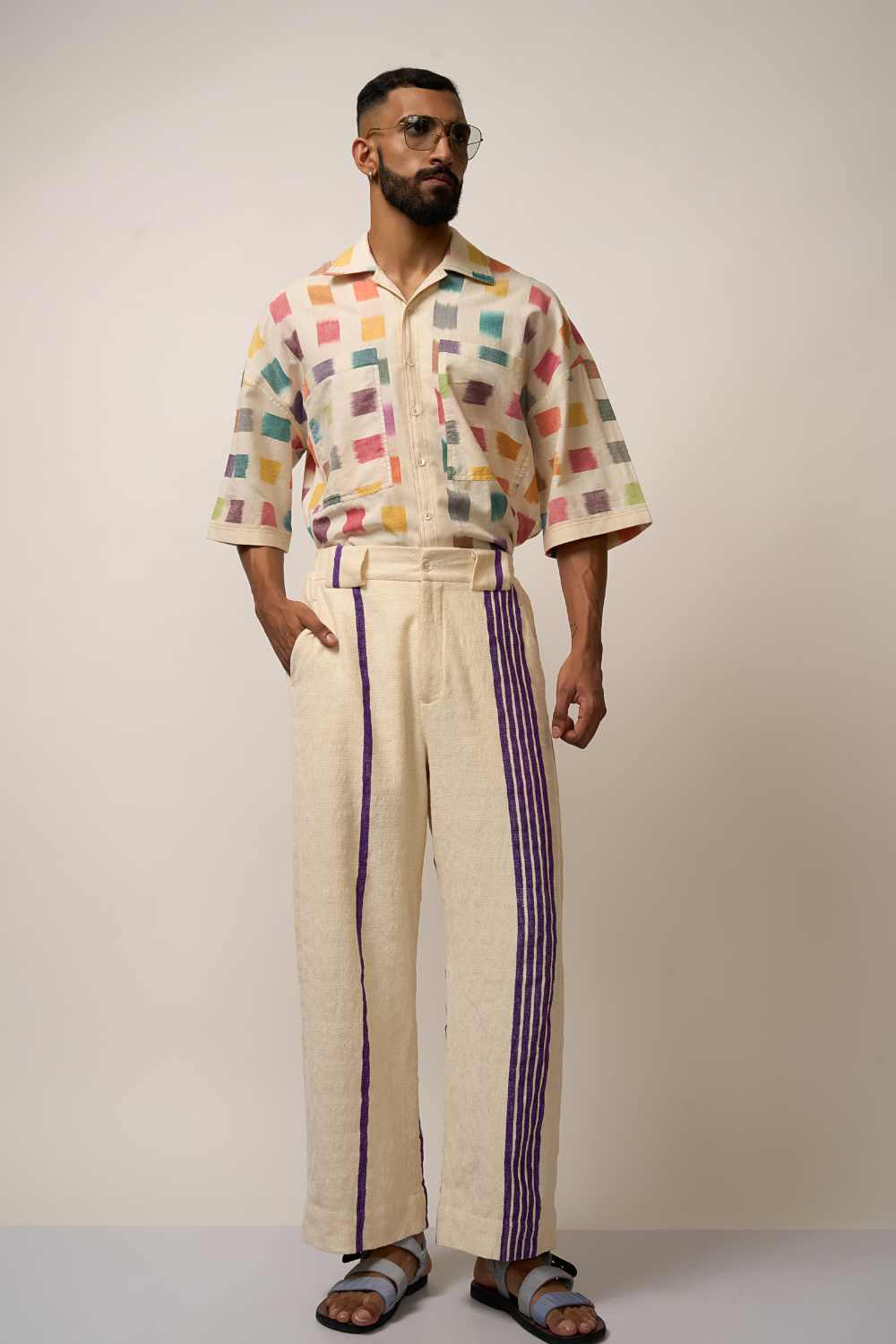 STRIPE HANDWOVEN TROUSER