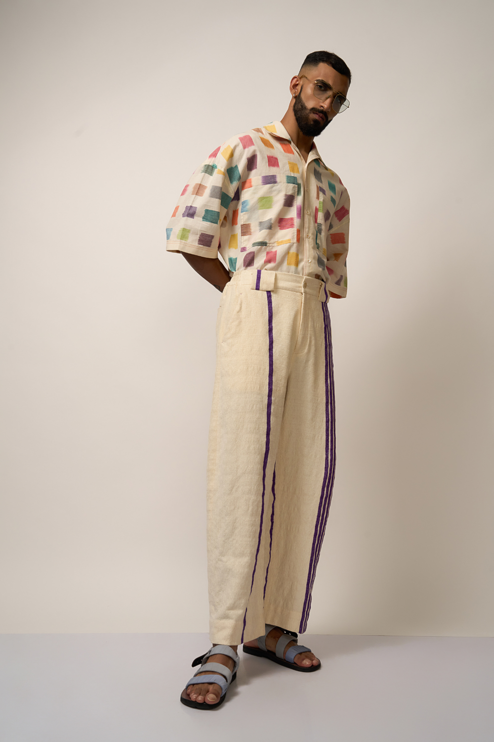 STRIPE HANDWOVEN TROUSER
