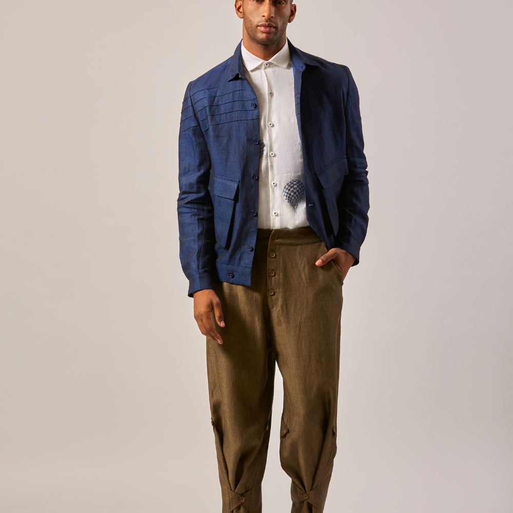 LINEN PINTUCK SHACKET