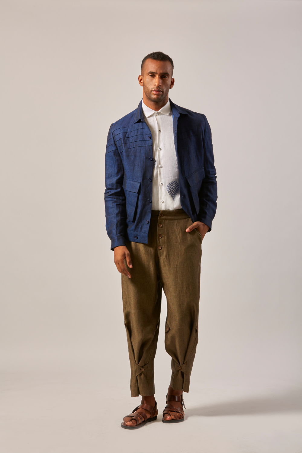 LINEN PINTUCK SHACKET