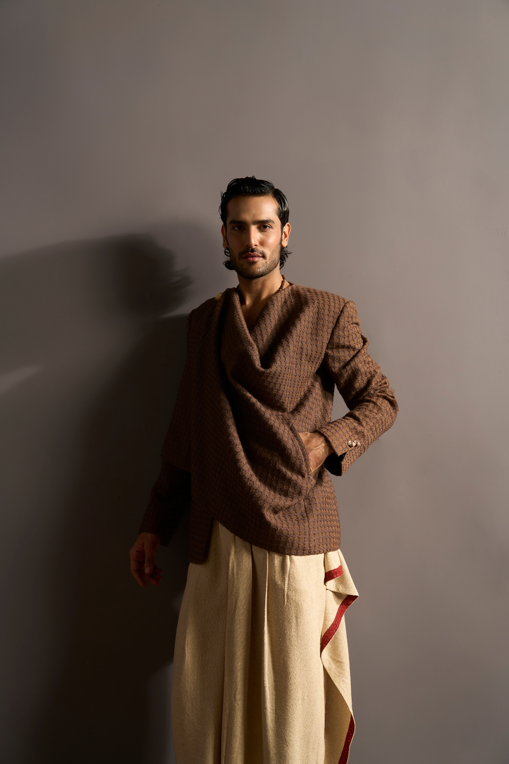 DRAPED TEXTURED JACKET