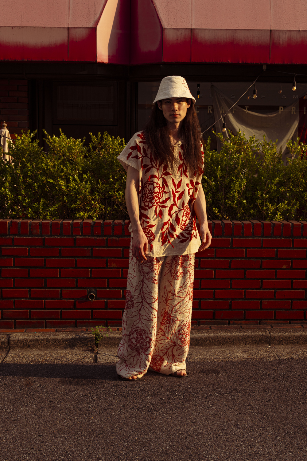 GULAAB SHIRT - MADDER RED & CREME