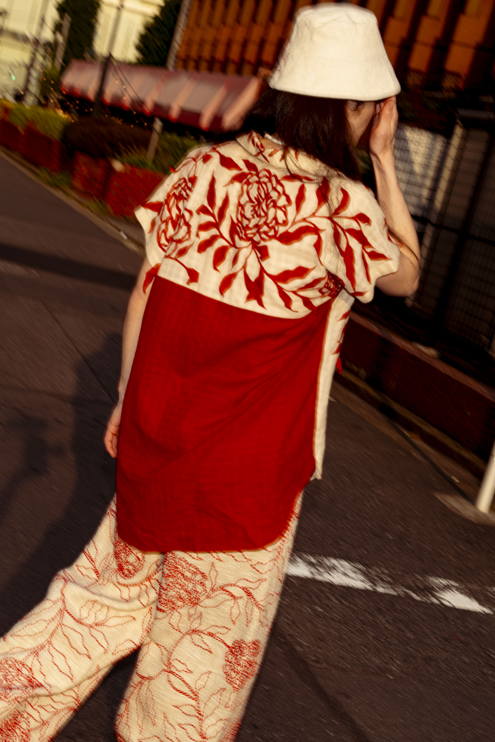 GULAAB SHIRT - MADDER RED & CREME